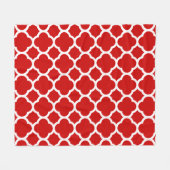 Rotes und weißes Quatrefolienmuster Fleecedecke (Vorderseite (Horizontal))