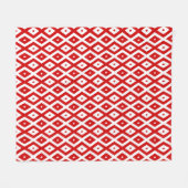 Rotes und weißes Rautenmuster Fleecedecke (Vorderseite (Horizontal))