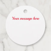 Rotes und weißes Rautenmuster Geschenkanhänger (Rückseite)