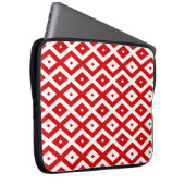Rotes und weißes Rautenmuster Laptopschutzhülle (Vorne Rechts)