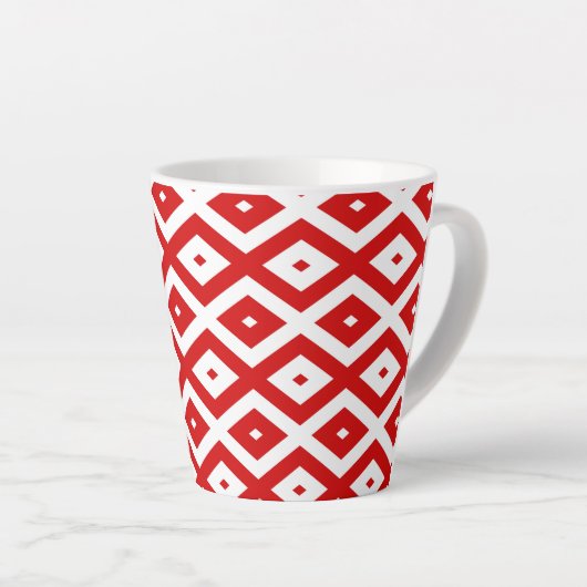 Rotes und weißes Rautenmuster Milchtasse (Rechte Ecke)