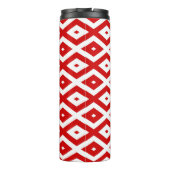 Rotes und weißes Rautenmuster Thermosbecher (Rückseite)