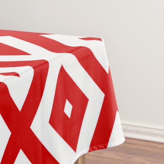 Rotes und weißes Rautenmuster Tischdecke (Beispiel)