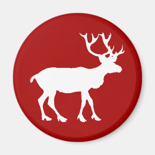 Rotes und weißes Ren Magnet