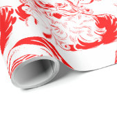 ROTES UND WEISSES SANKT-Packpapier Geschenkpapier (Rolleneckpunkt)