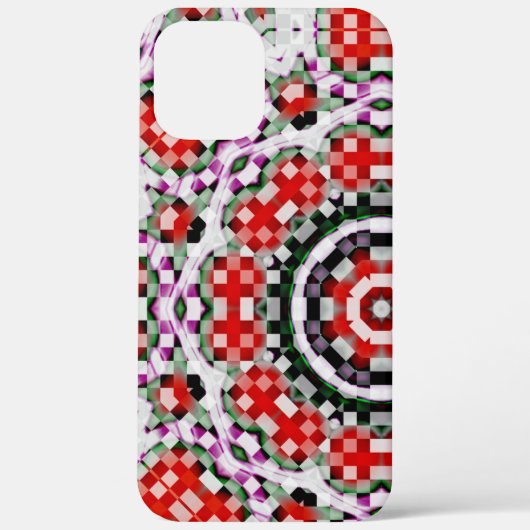 Rotes und weißes Schach oder Pixelkaleidoskop Case-Mate iPhone Hülle (Rückseite)
