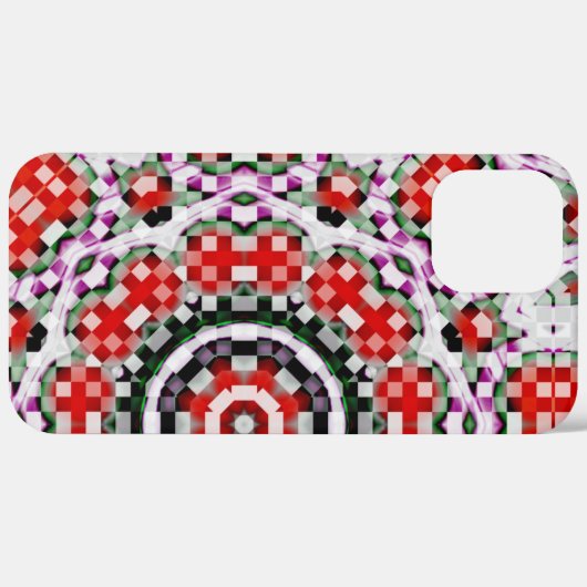 Rotes und weißes Schach oder Pixelkaleidoskop Case-Mate iPhone Hülle (Rückseite / Rechts)