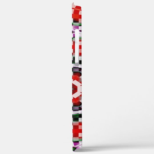 Rotes und weißes Schach oder Pixelkaleidoskop Case-Mate iPhone Hülle (Rückseite / Links)