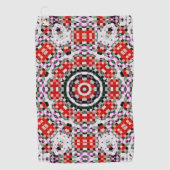 Rotes und weißes Schach oder Pixelkaleidoskop Golfhandtuch (Vorderseite)