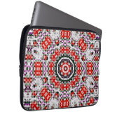 Rotes und weißes Schach oder Pixelkaleidoskop Laptopschutzhülle (Vorne Rechts)