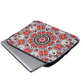 Rotes und weißes Schach oder Pixelkaleidoskop Laptopschutzhülle (Vorne Knopf)