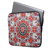 Rotes und weißes Schach oder Pixelkaleidoskop Laptopschutzhülle (Vorderseite Links)
