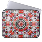 Rotes und weißes Schach oder Pixelkaleidoskop Laptopschutzhülle (Vorderseite)