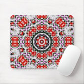 Rotes und weißes Schach oder Pixelkaleidoskop Mousepad (Mit Mouse)