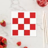 Rotes und weißes Schachbrett-Muster Serviette (Beispiel)