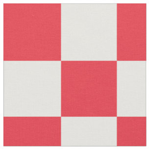 Rotes und weißes Schachbrettmuster Stoff