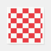 Rotes und Weißes Scheckpapier Napkins Serviette (Vorderseite)