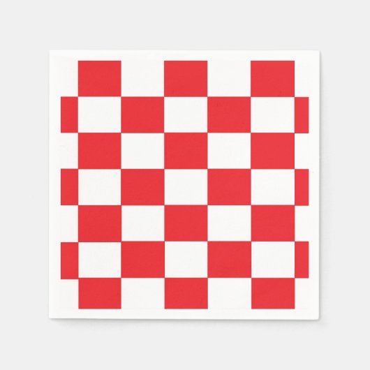 Rotes und Weißes Scheckpapier Napkins Serviette (Vorderseite)