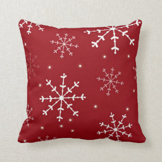 Rotes und weißes Schneeflocke-Kissen Kissen