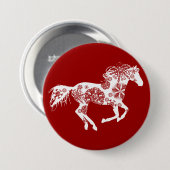 Rotes und weißes Schneeflocken Button (Vorne & Hinten)