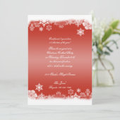 Rotes und weißes Schneeflocken Weihnachtsfest Part Einladung (Stehend Vorderseite)