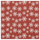 Rotes und weißes Schneeflockenmuster Stoff (Muster)