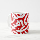 💫 rotes und weißes spiralförmiges 🎨 kaffeetasse (Vorderseite Links)