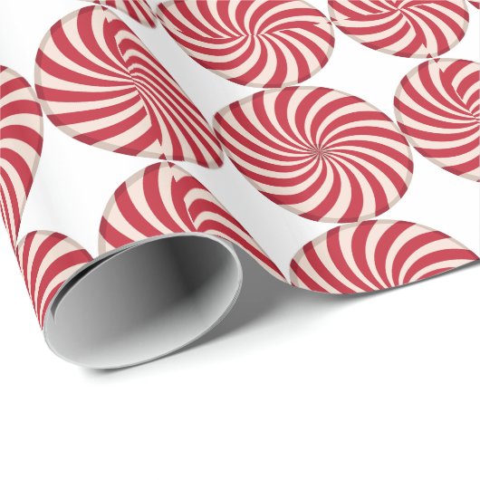 ROTES UND WEISSES SPIRALISCHES URLAUBSBUCH GESCHENKPAPIER (Rolleneckpunkt)