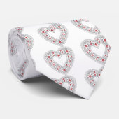 Rotes und weißes Spitzenherz Krawatte (Gerollt)