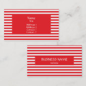 Rotes und weißes Streifenmuster Visitenkarte (Vorne/Hinten)