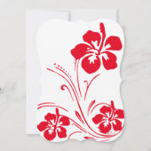 Rotes und weißes tropisches Party Einladung (Rückseite)