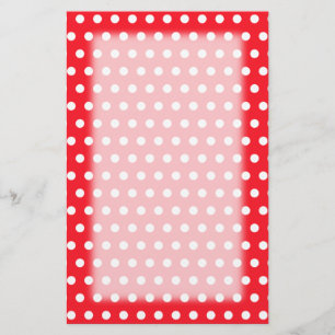 Rotes und weißes Tupfen-Muster. Spotty. Briefpapier