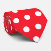 Rotes und weißes Tupfen-Muster. Spotty. Krawatte (Gerollt)