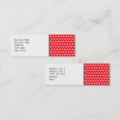 Rotes und weißes Tupfen-Muster. Spotty. Mini Visitenkarte (Vorne/Hinten)