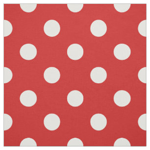 Rotes und weißes Tupfen-Muster Stoff