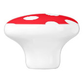 Rotes und weißes Tupfenmuster Keramikknauf (Seitenansicht)