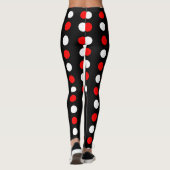 Rotes und weißes Tupfenmuster Leggings (Rückseite)