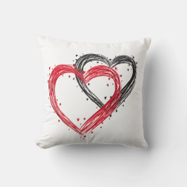 Rotes und weißes Valentinstag Kissen