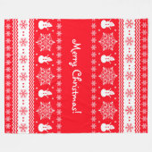 Rotes und weißes Weihnachten Fleecedecke (Vorderseite (Horizontal))