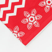 Rotes und weißes Weihnachten Fleecedecke (Ecke)