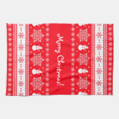 Rotes und weißes Weihnachten Handtuch (Horizontal)