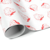 Rotes und weißes Weihnachten lustigen Geschenkpapier (Rolleneckpunkt)