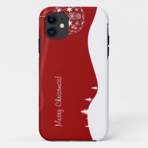 Rotes und weißes Weihnachtsabstrakte Silhouette Case-Mate iPhone Hülle