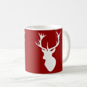 Rotes und weißes Weihnachtsrotwild-Hirsch-Kopf Kaffeetasse (VorderseiteRechts)