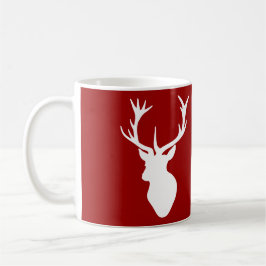 Rotes und weißes Weihnachtsrotwild-Hirsch-Kopf Kaffeetasse