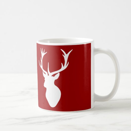 Rotes und weißes Weihnachtsrotwild-Hirsch-Kopf Kaffeetasse (Rechts)