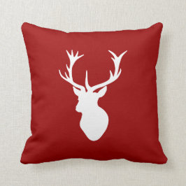 Rotes und weißes Weihnachtsrotwild-Hirsch-Kopf Kissen