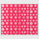 Rotes und weißes Weihnachtsschneemuster Geschenkpapier (Flach)