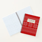 Rotes und weißes Weihnachtsstrickmuster Notizblock (Innenseite)