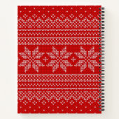 Rotes und weißes Weihnachtsstrickmuster Notizblock (Rückseite)
